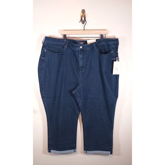 NYDJ‎ Capri Pants Sunmmer Crop Dark Denim Size 28W NWT - Picture 1 of 5